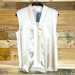 Mine size large ivory color satin sleeveless blouse
